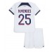 Billige Paris Saint-Germain Nuno Mendes #25 Børnetøj Udebanetrøje til baby 2023-24 Kortærmet (+ korte bukser)